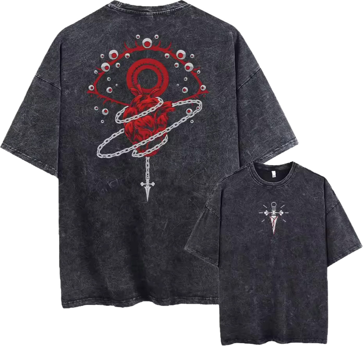 Polera Oversize "Chained Heart"