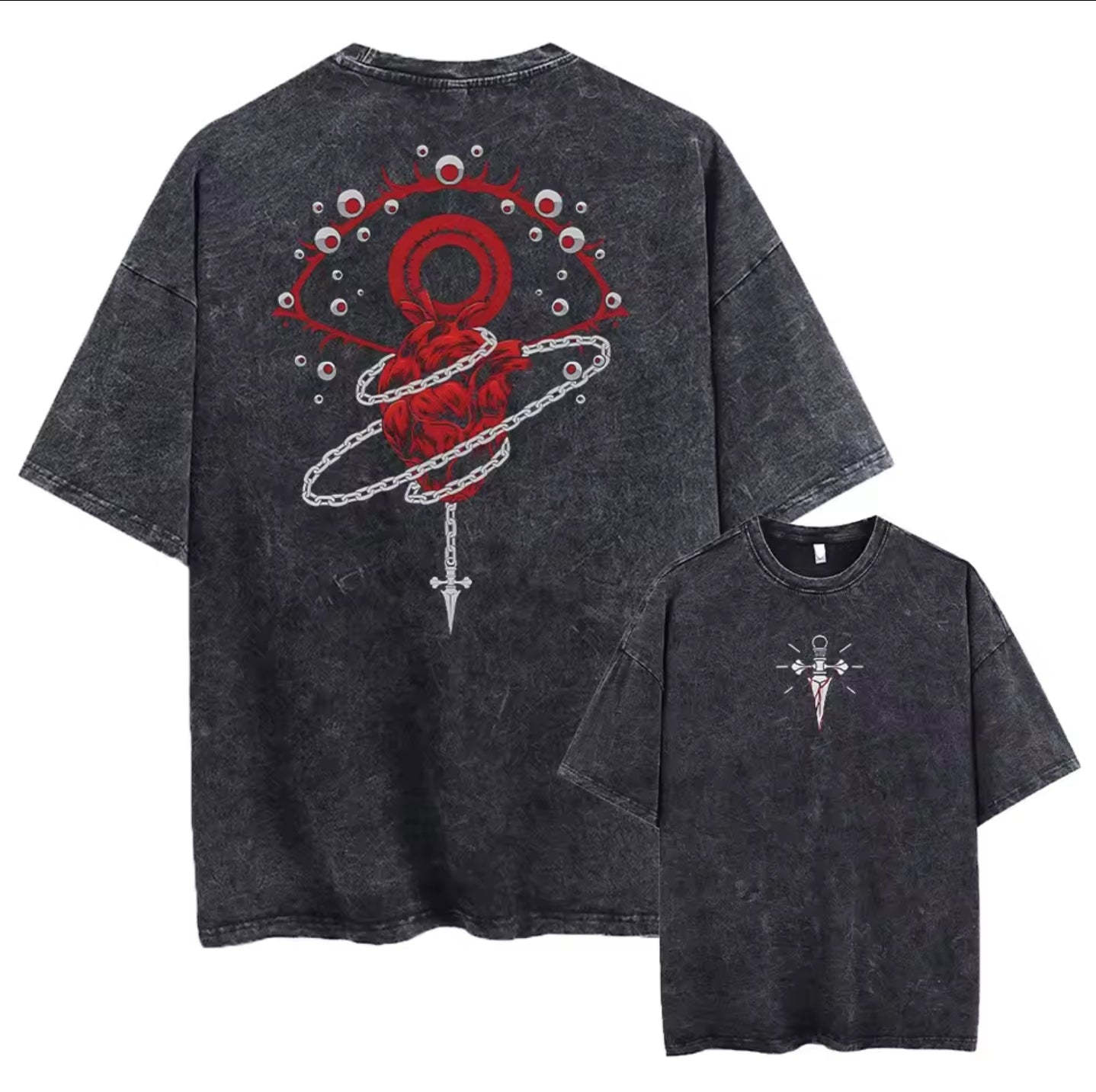 Polera Oversize "Chained Heart"