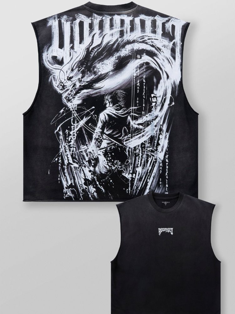 Youngla "Samurai Cut-off Tank top"